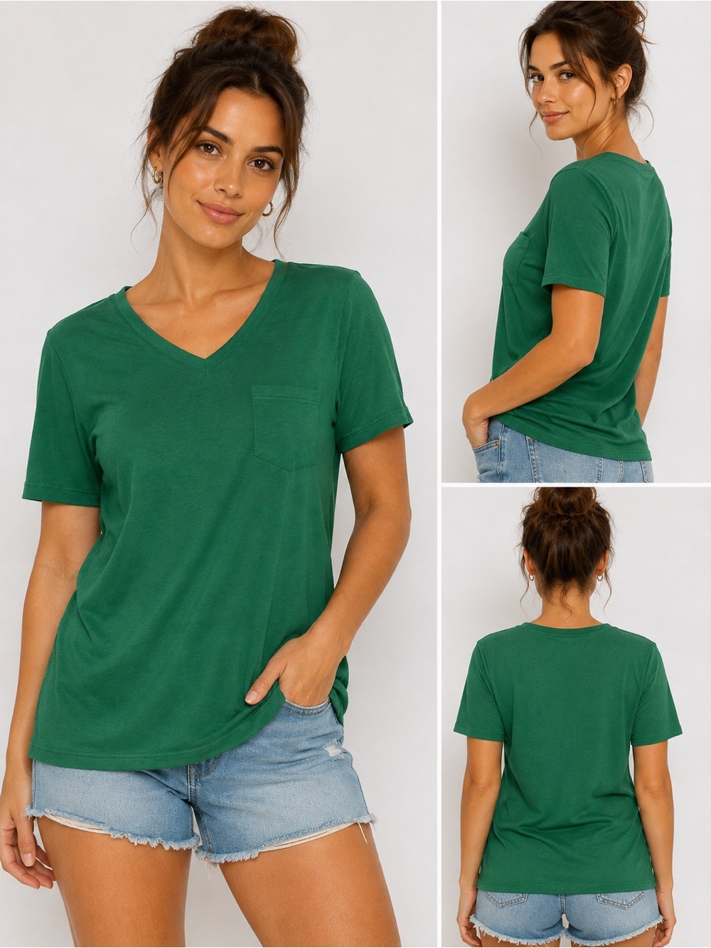 The Royal Standard Highlands Green V-Neck Pocket Tee XL NWT